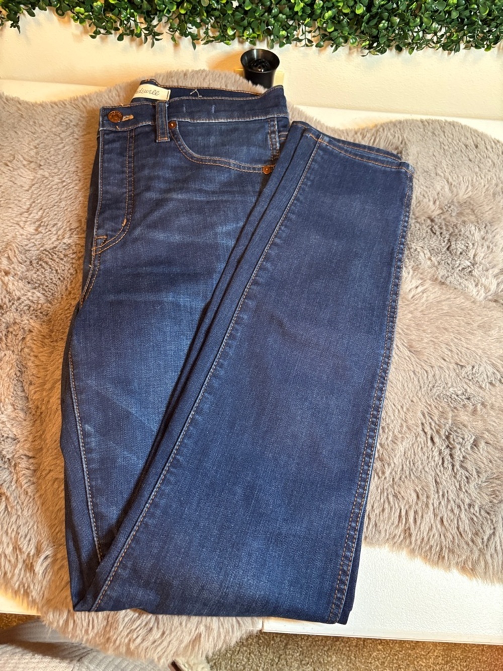 Madewell Women's Skinny Jeans - Dark Blue Wash Size 28 Tall